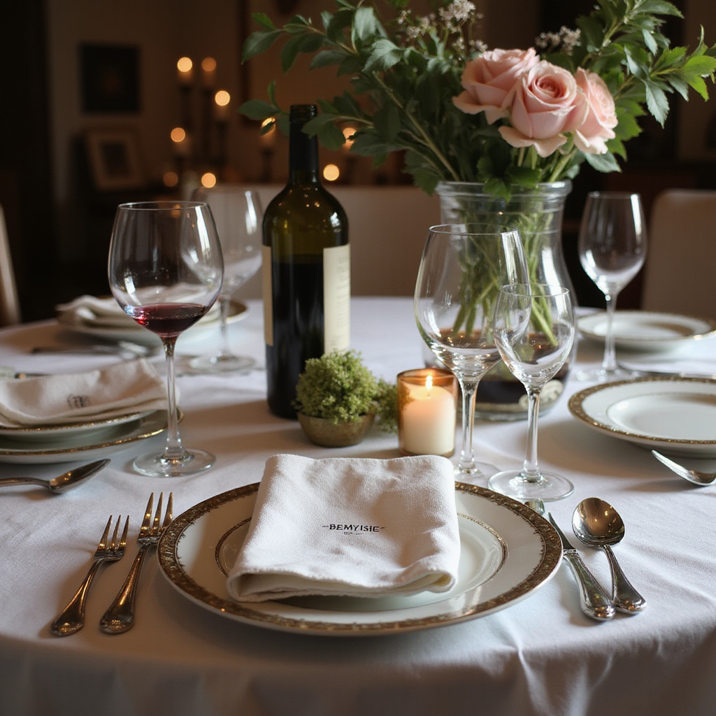 Francuski stół z nakryciem i winem, zasady savoir-vivre