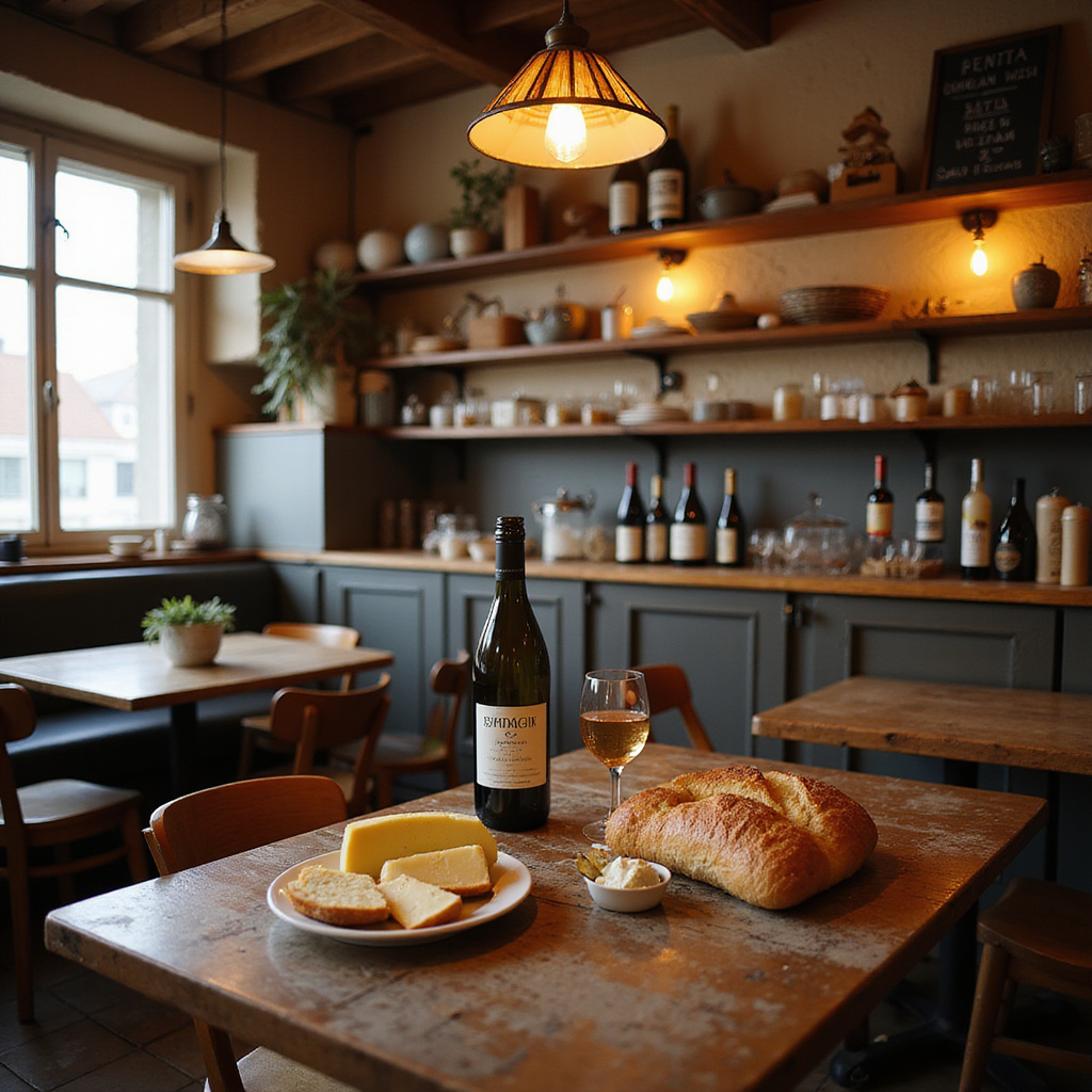 Tradycyjne bistro w Saint-Pierre z lokalnym jedzeniem i winem, klimatyczne wnętrze
