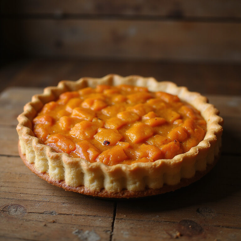 Tradycyjny łotewski placek Sklandrausis na drewnianym stole