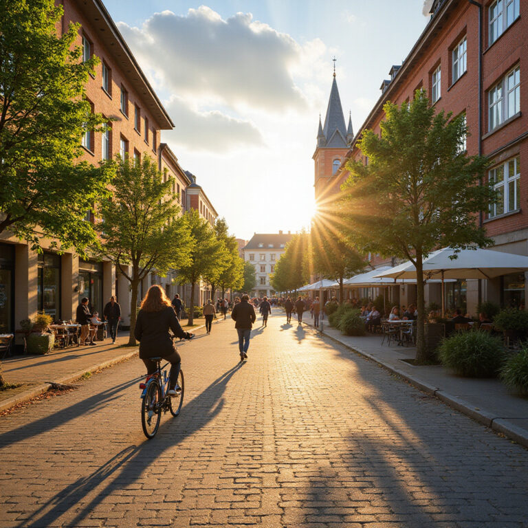 Ulica w Hradec Králové z widokiem na uczelnie, idealne miejsce dla studentów