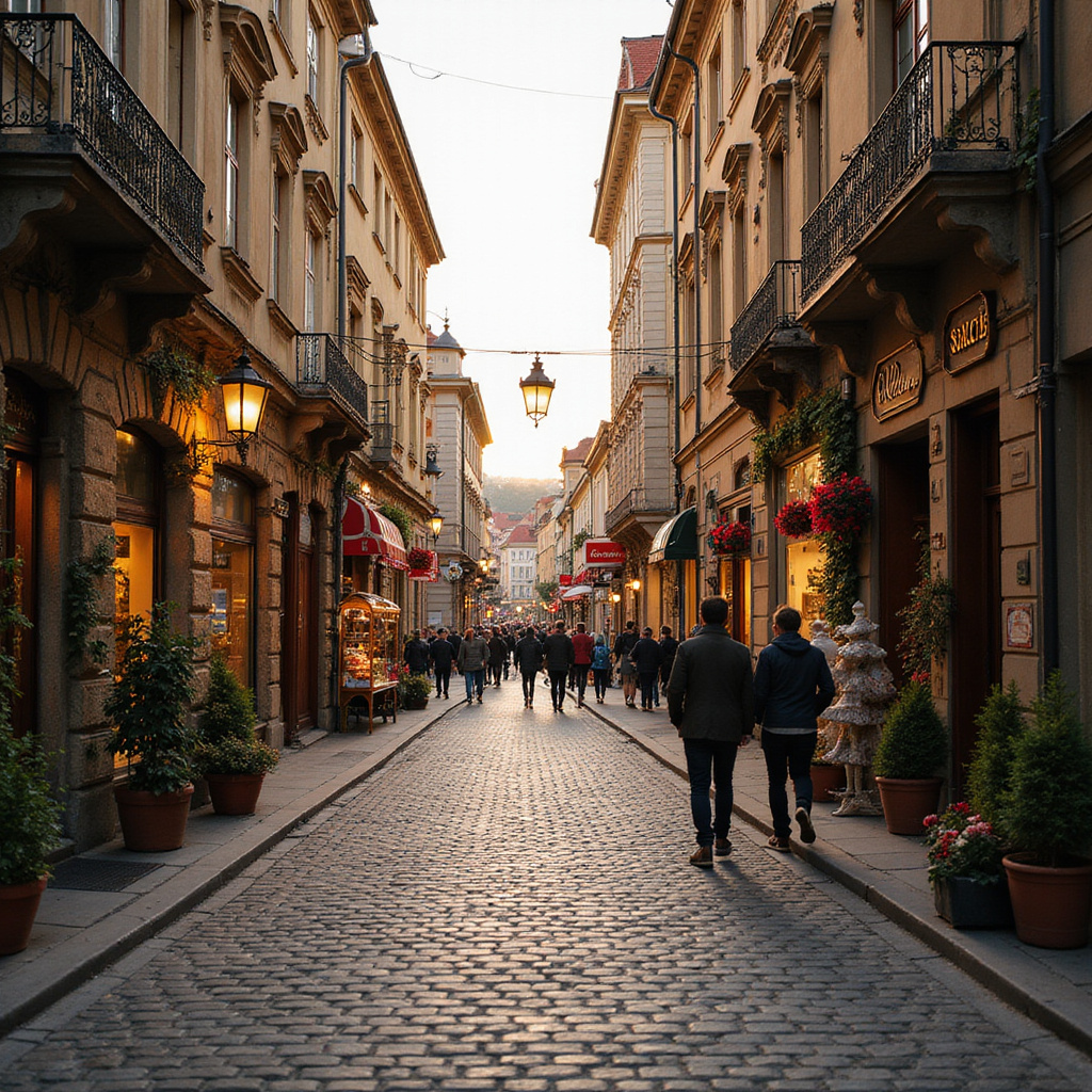 Ulica w Krakowie w okolicach Rynku Głównego