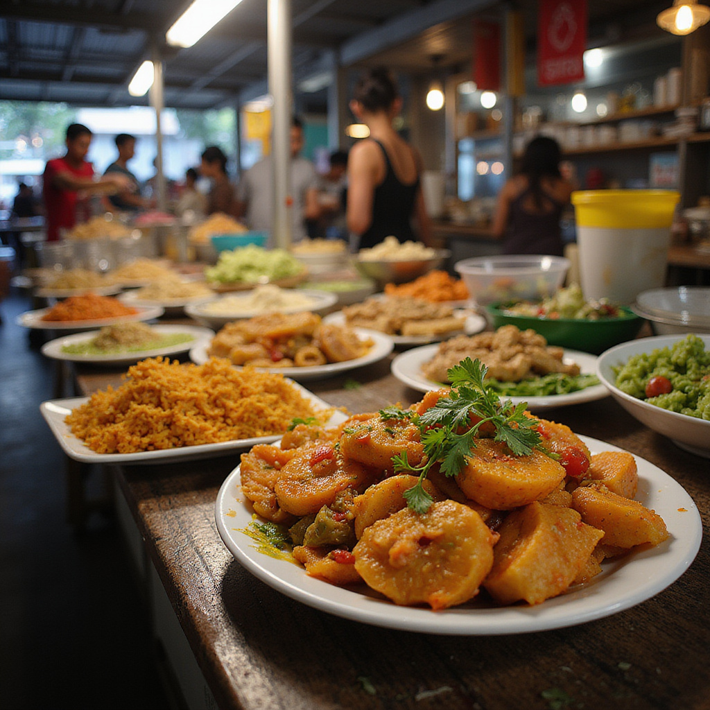 Uliczne jedzenie na straganach Bankerohan, lokalne przysmaki Mindanao