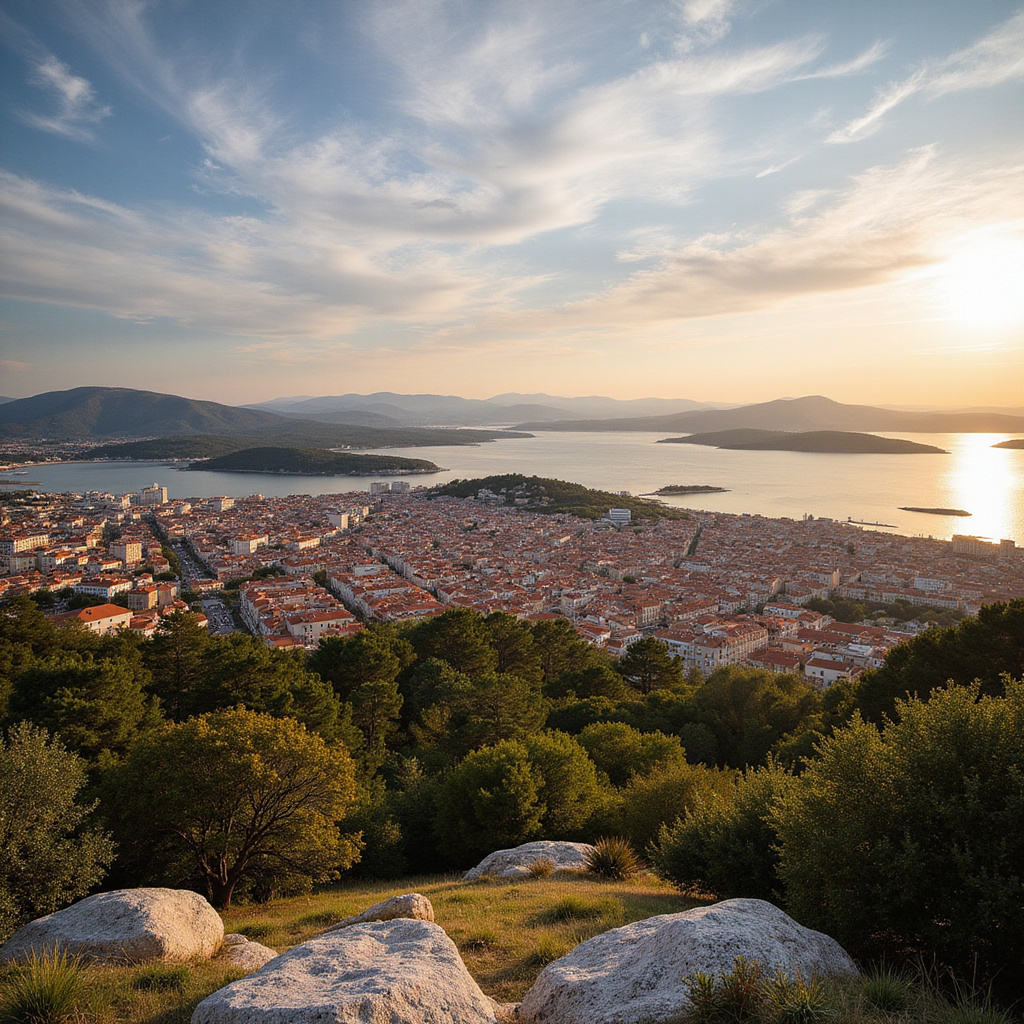 Punkt widokowy Telegrin w Parku Marjan z panoramą Splitu i okolicznych wysp