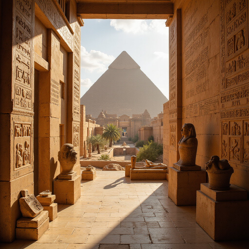 Wielkie Muzeum Egipskie w Kairze z piramidami w tle, egipskie dziedzictwo