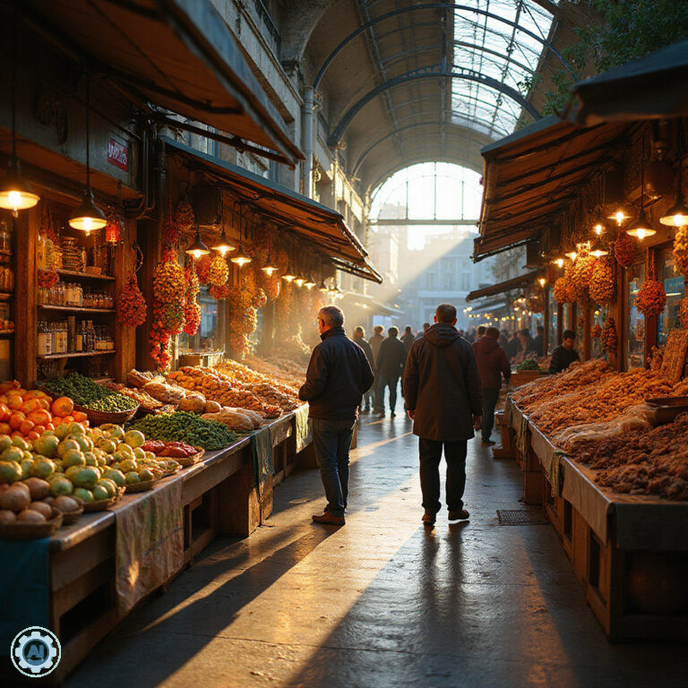 Centralny Rynek w Rydze z widokiem na stragany z lokalnymi produktami