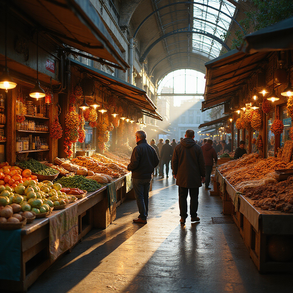 Centralny Rynek w Rydze z widokiem na stragany z lokalnymi produktami