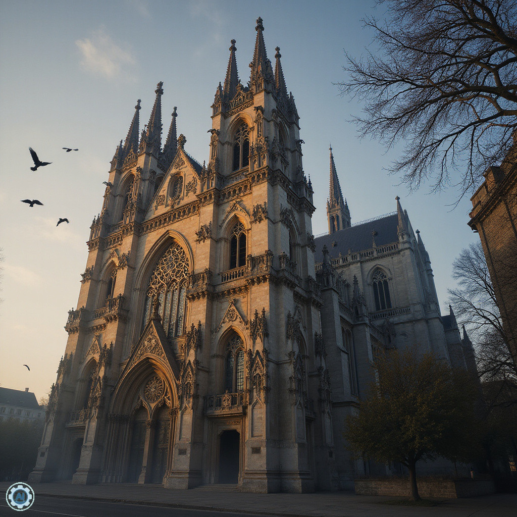 Gotycka katedra Saint-André w Bordeaux z imponującymi wieżami i bogatą fasadą