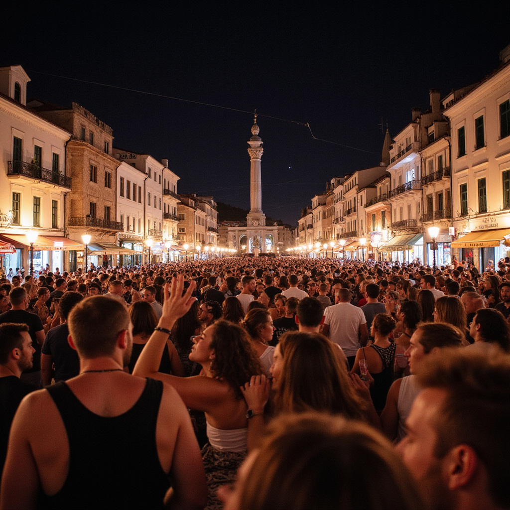 Nocne życie na Rivie w Splicie, tętniące energią i radością