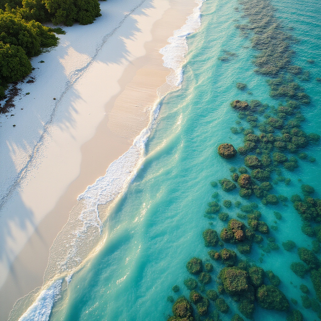 Plaża w Watamu z widokiem na Ocean Indyjski i rafę koralową