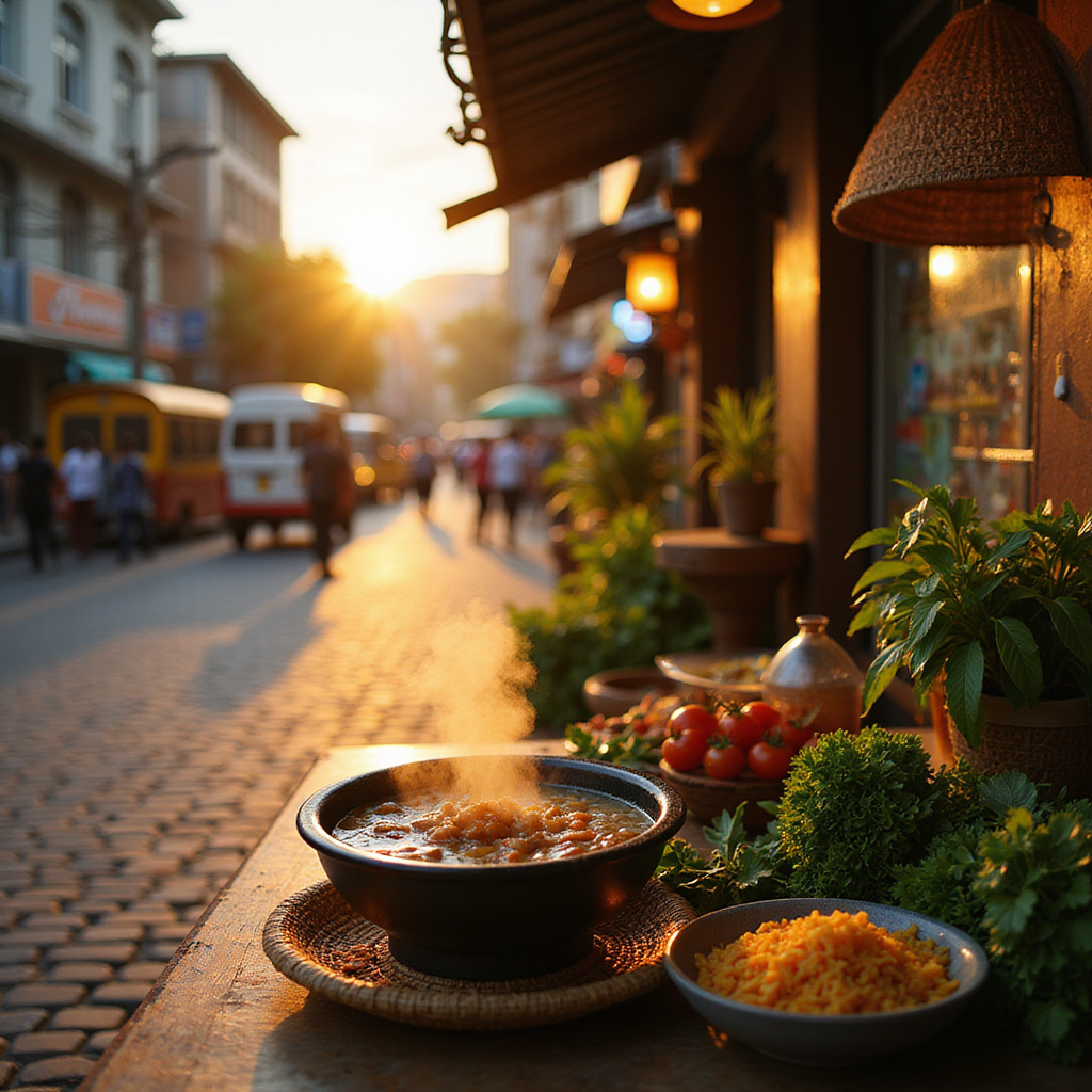 Ulica w Manili z restauracją serwującą Sinigang