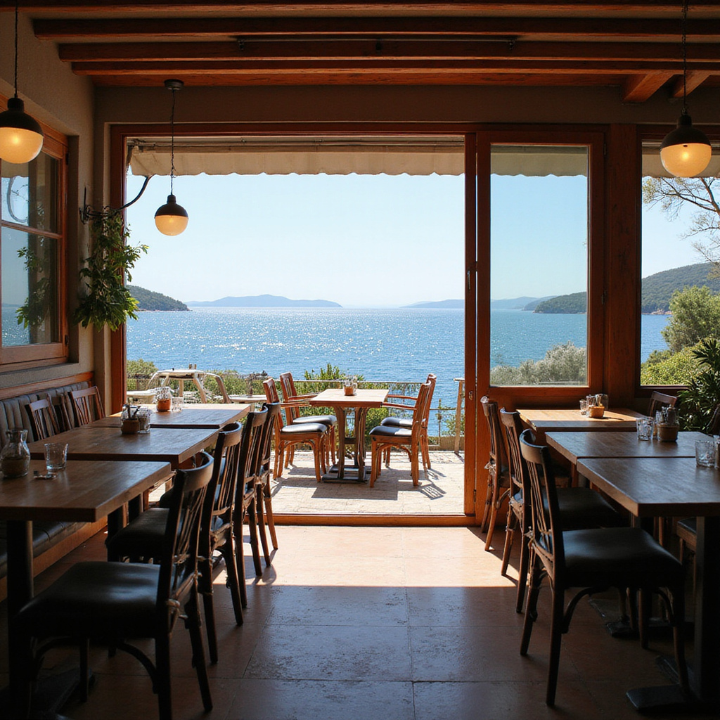 Restauracja w Puli z widokiem na morze, idealne miejsce na praktykę chorwackiego