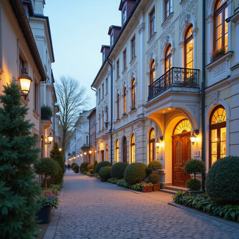 Secesyjna ulica w Rydze w okolicach Łotewskiej Opery Narodowej