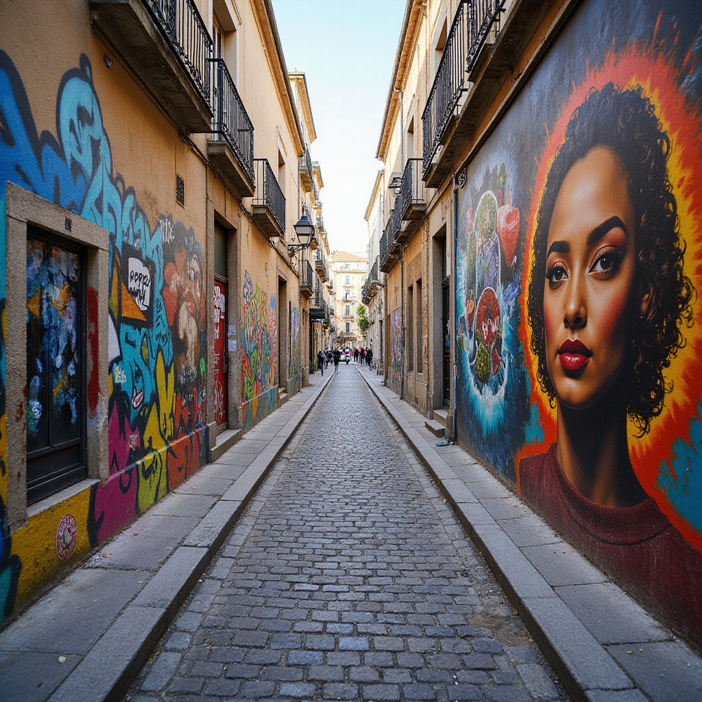 Ulica w Bordeaux ozdobiona wielkoformatowym street artem