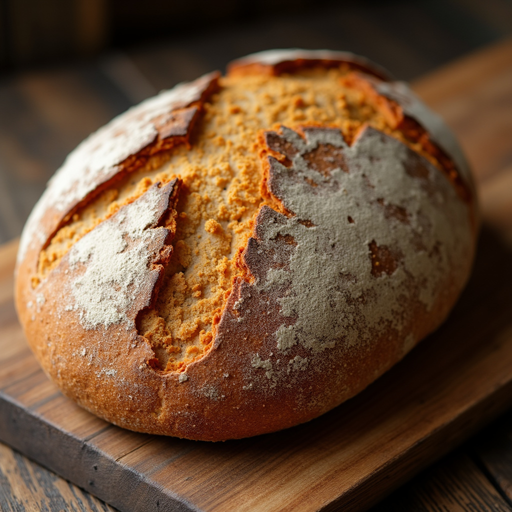 Tradycyjny chleb razowy łotewski rupjmaize na drewnianym stole