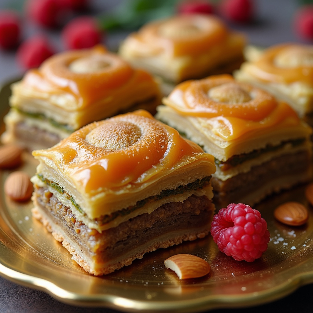 Tunezyjska baklava z migdałami i wodą różaną