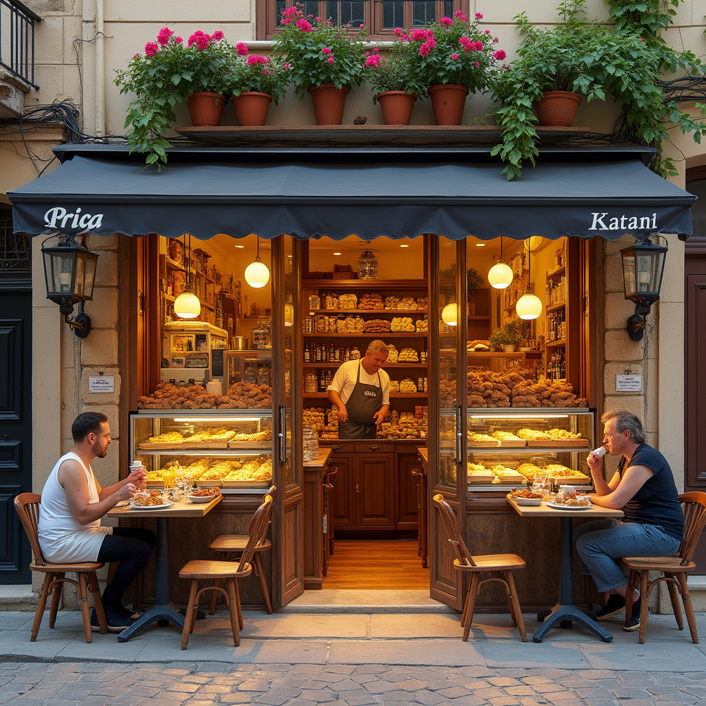 Ulica w Nikozji z tradycyjną cukiernią serwującą cypryjskie desery
