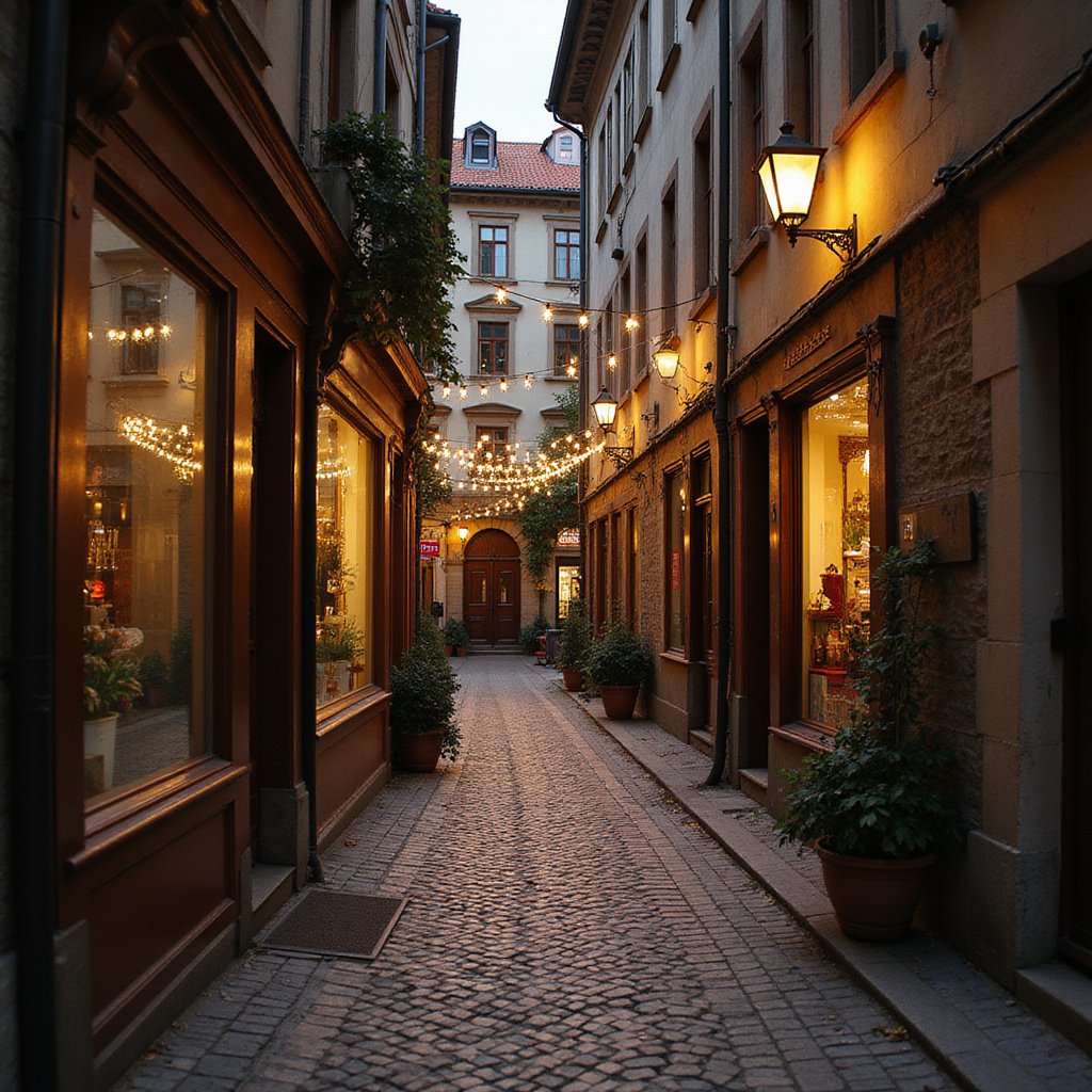 Uliczka w Pradze z widocznym browarem w tle, piwo w Pradze, tradycja