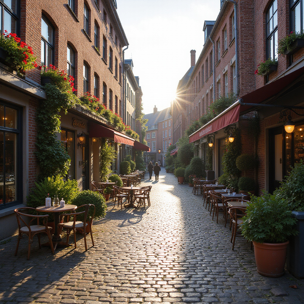 Urokliwa uliczka w Lille z kawiarnią w tle, idealna na spacer i kawę