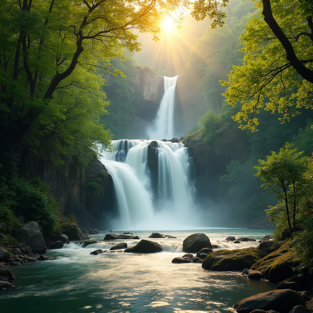 Wodospad Ventas Rumba w Kuldīdze, najszerszy w Europie, otoczony zielenią