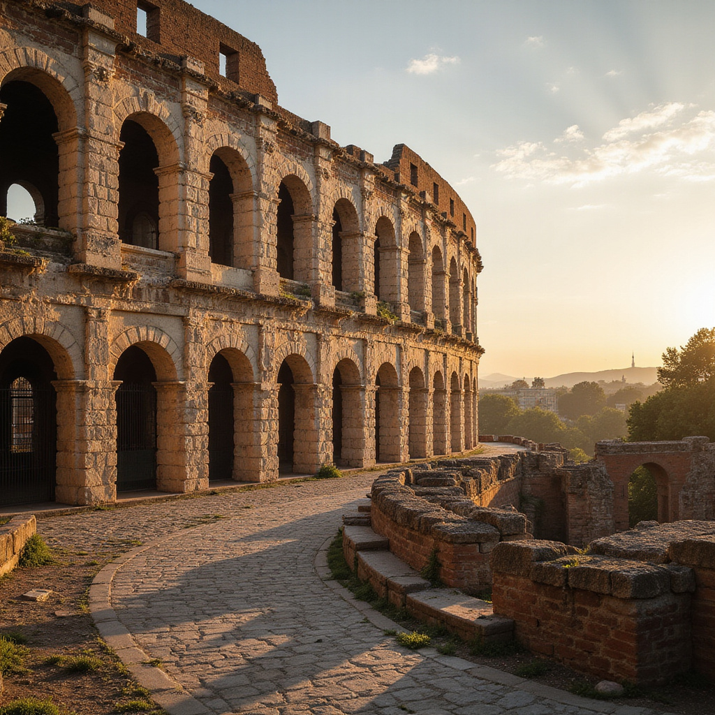 Amfiteatr w Puli widziany z zewnątrz, monumentalna rzymska budowla