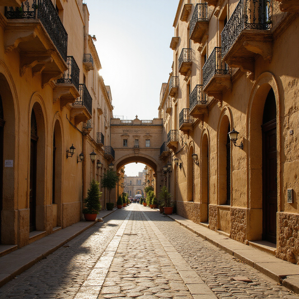 Ulica w Aleksandrii prowadząca do wejścia katakumb z widocznymi zabytkowymi budynkami