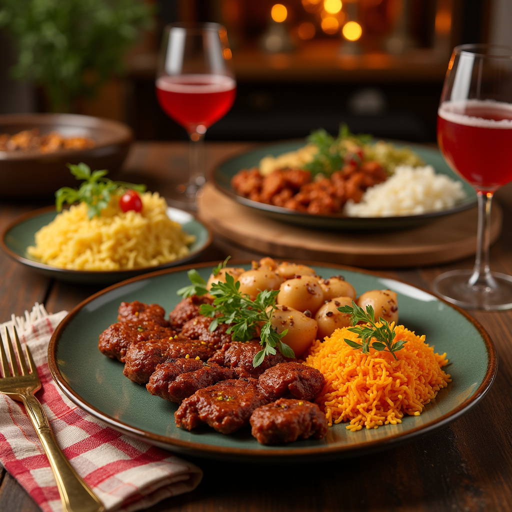 kolorowe talerze z ezme i haydari w tureckiej restauracji