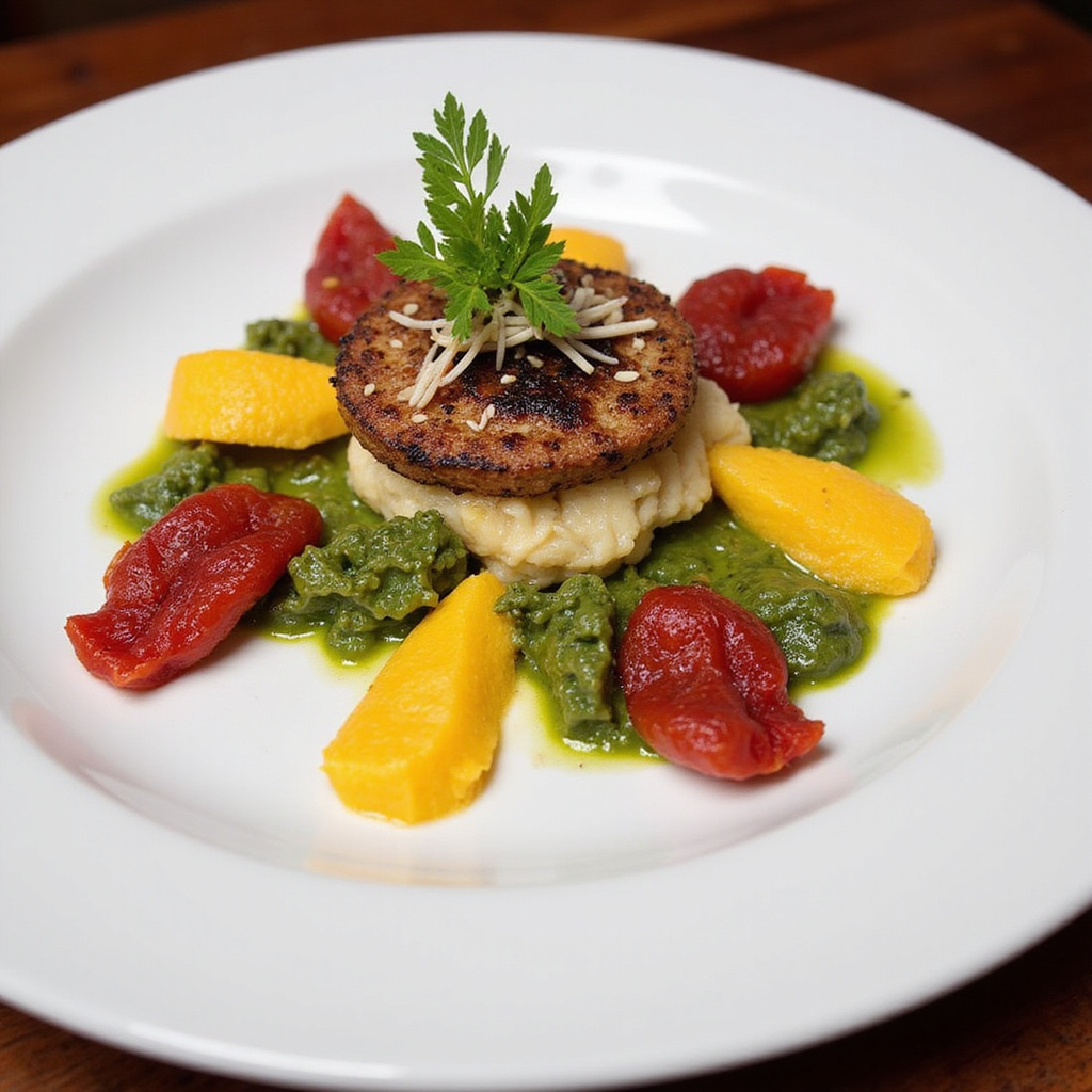 Talerz z daniem fusion kuchni francuskiej i kenijskiej w restauracji Le Rustique