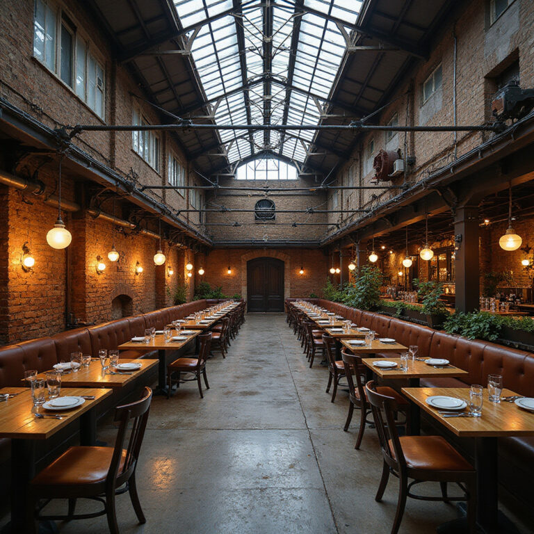 Industrialna sceneria Dolní Vítkovice z restauracjami i kawiarniami w tle