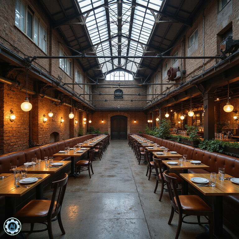 Industrialna sceneria Dolní Vítkovice z restauracjami i kawiarniami w tle