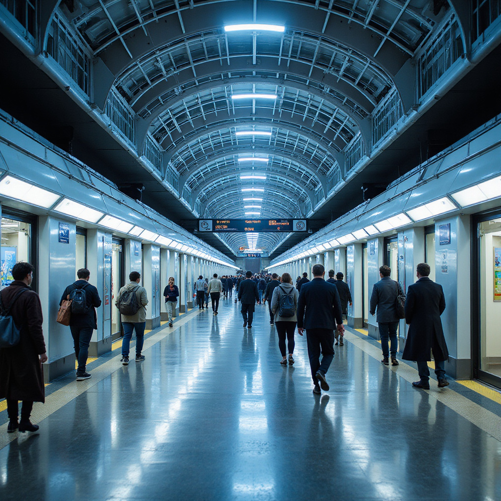 Współczesna stacja metra w Bostonie, nowoczesna infrastruktura