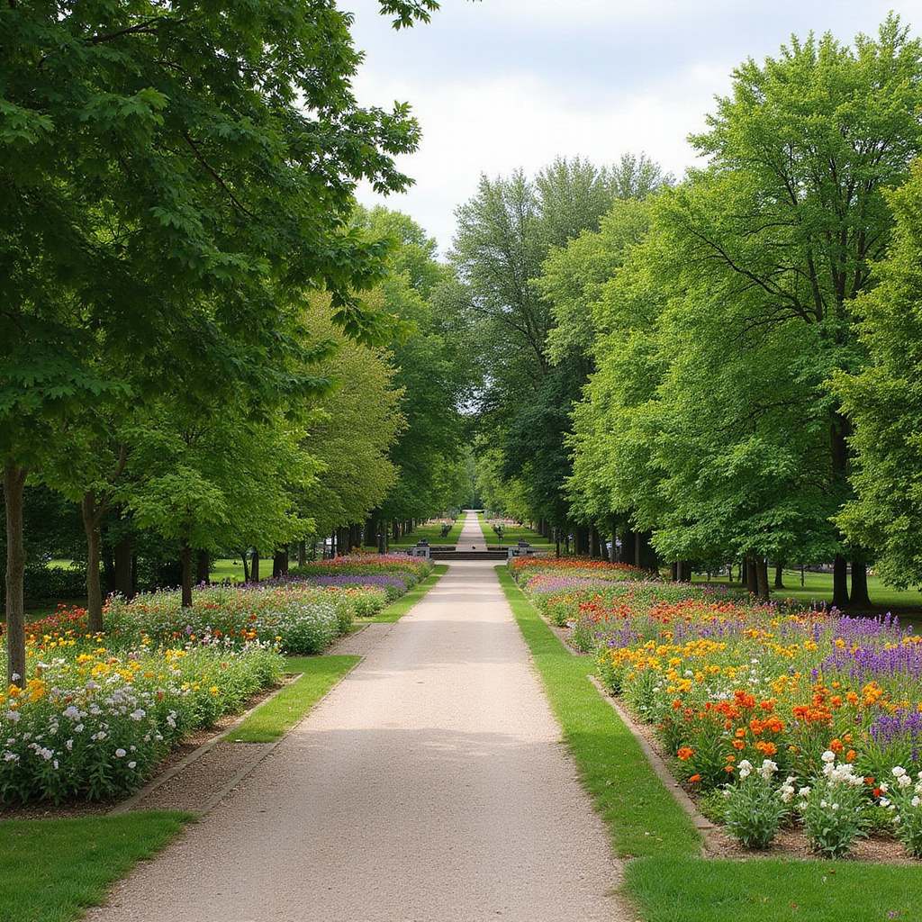 Park Smetanovy Sady w Ołomuńcu z alejkami i kwiatami - zielone płuca miasta