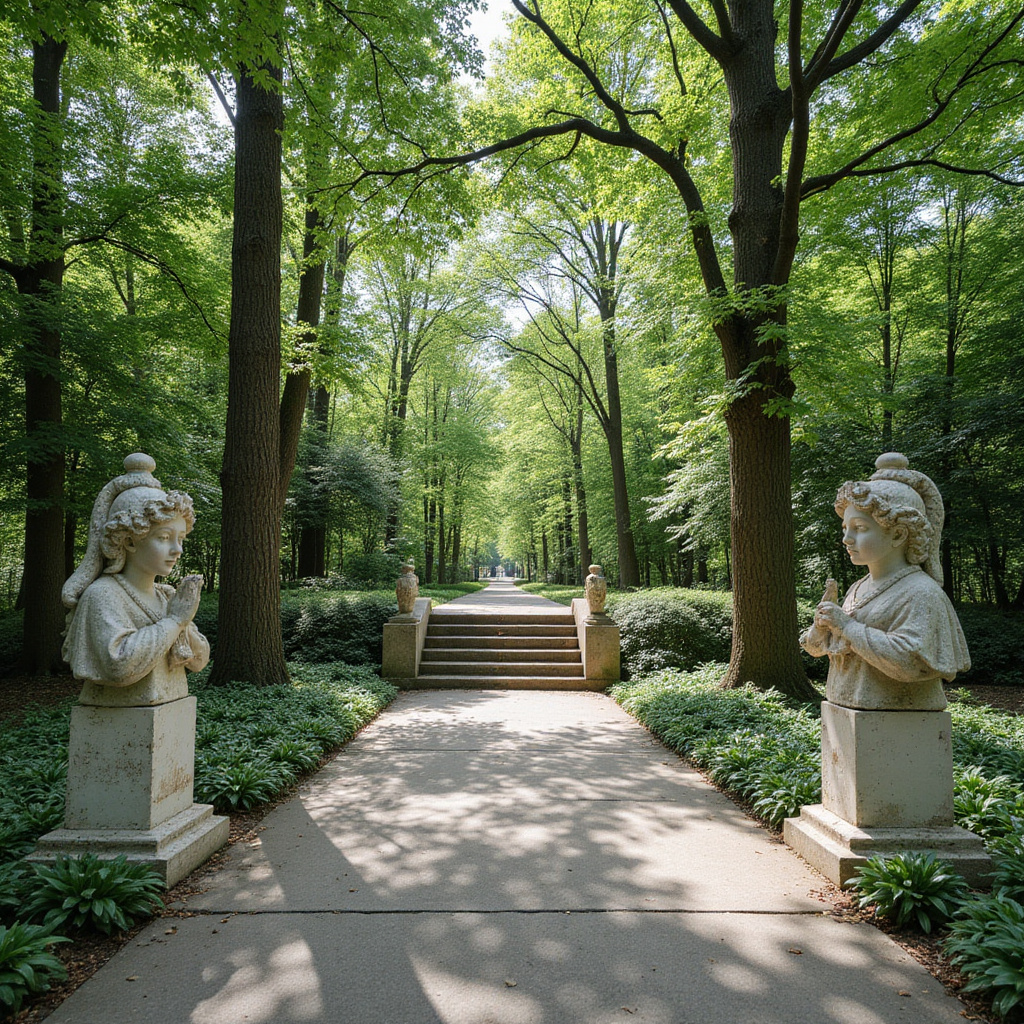 Park w Cēsis z rzeźbami i zielonym otoczeniem, idealne miejsce na relaks po festiwalu