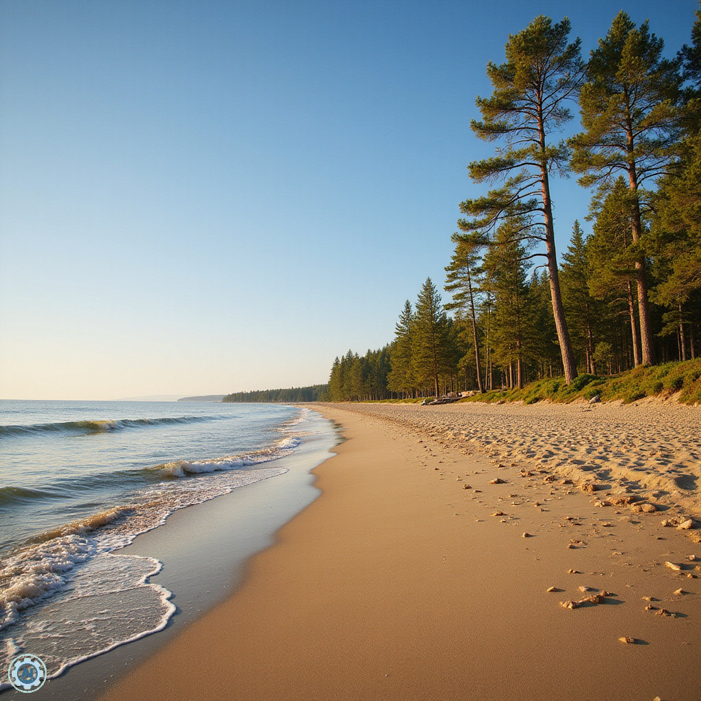 Złocista plaża w Jurmali z certyfikatem Błękitnej Flagi, otoczona sosnowymi lasami