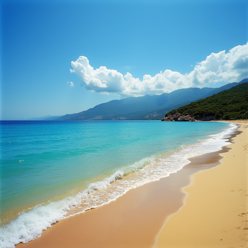 Plaża w Polis z widokiem na morze i góry, idealna na wakacje