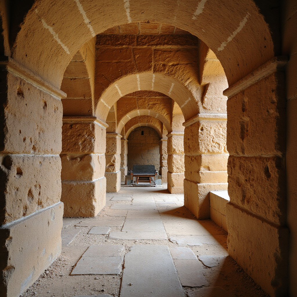 Katakumby Kom el-Shuqafa - spiralne schody prowadzące do podziemnej nekropolii w Aleksandrii