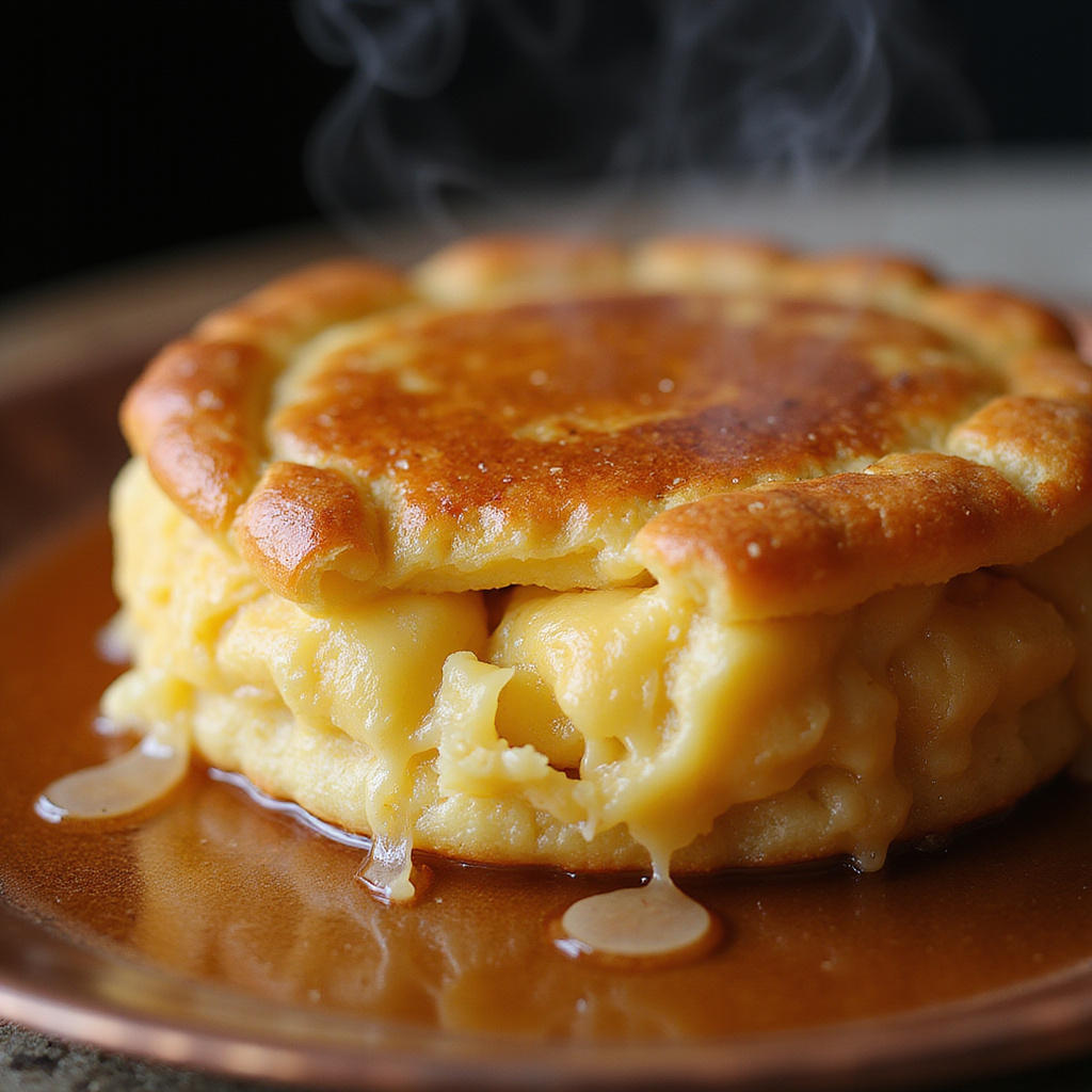 Gorące künefe z roztopionym serem i syropem cukrowym