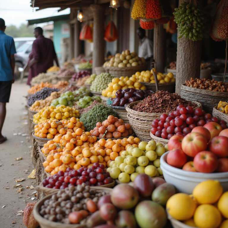 Targ w Nanyuki z kenijskimi smakami i świeżymi owocami