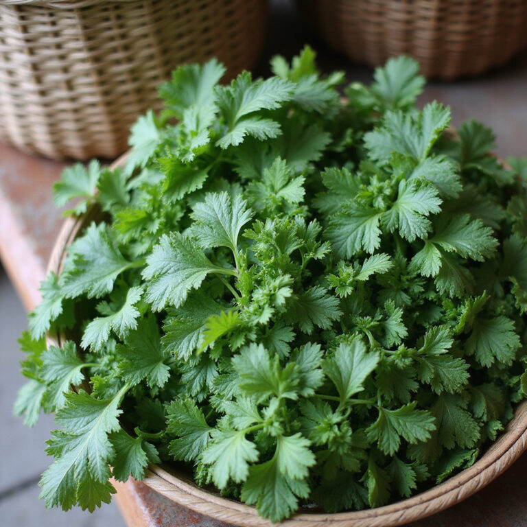 Świeże zioła gór północy na targu w Sapie, kolendra i mięta