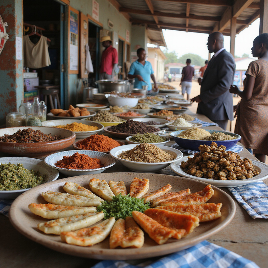 Targowisko w Watamu z lokalnymi przysmakami i świeżymi owocami morza