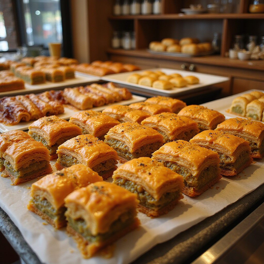 Baklava w Ankarze na tle tradycyjnej tureckiej cukierni