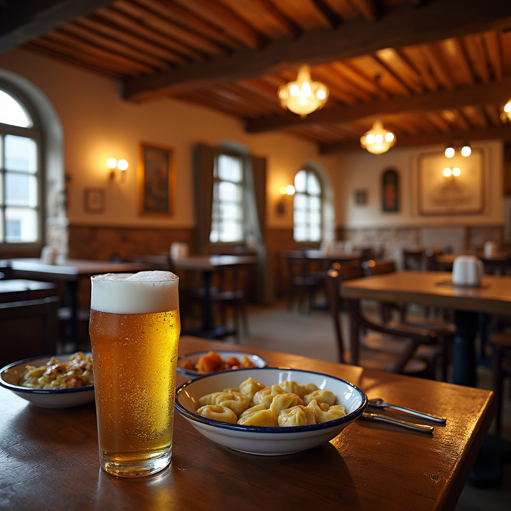 Tradycyjna gospoda w Ostrawie z daniami kuchni czeskiej, knedliki i piwo