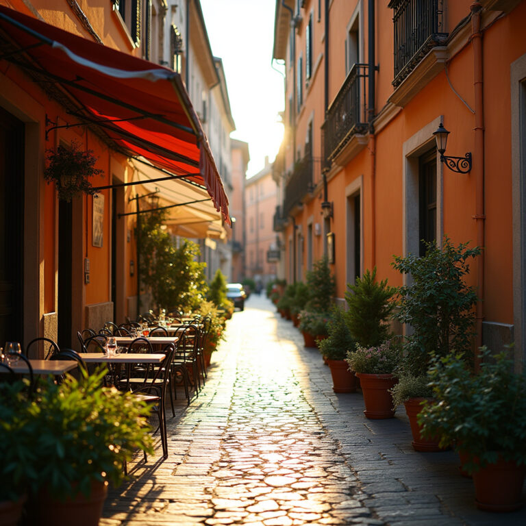 Uliczka w Rzymie z tradycyjną kawiarnią serwującą najlepsze espresso w mieście