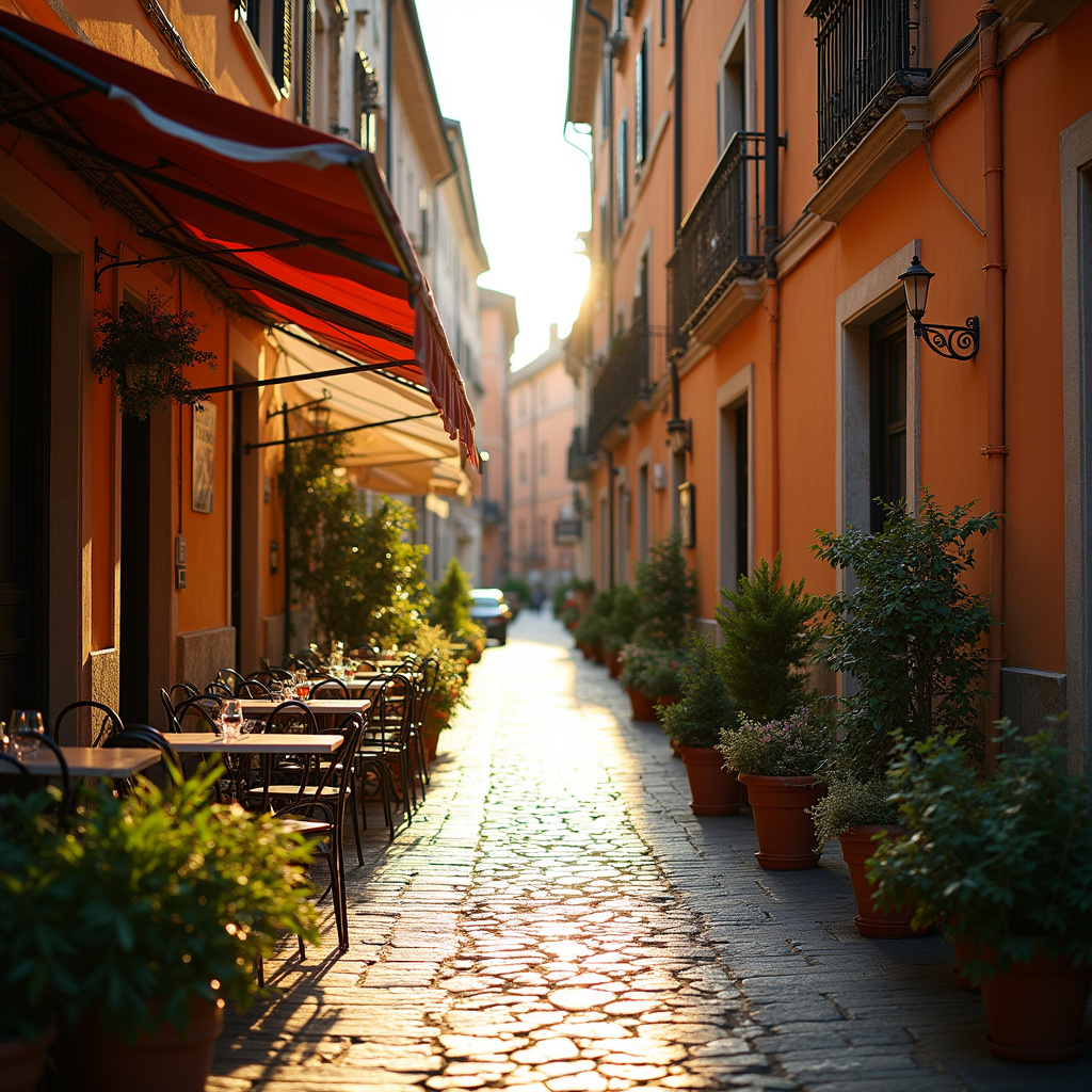 Uliczka w Rzymie z tradycyjną kawiarnią serwującą najlepsze espresso w mieście
