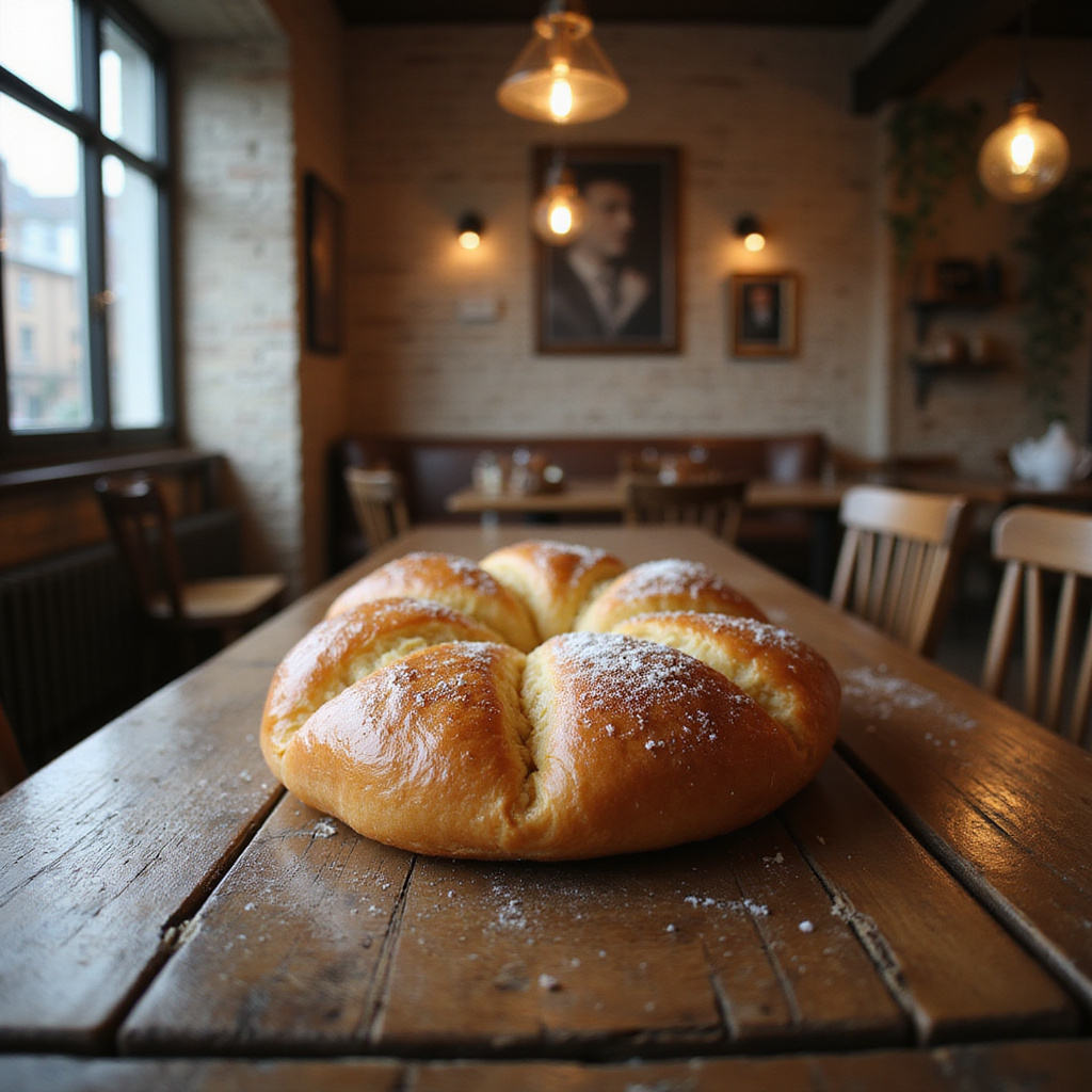 Tradycyjne czeskie Koláče na drewnianym stole w kawiarni