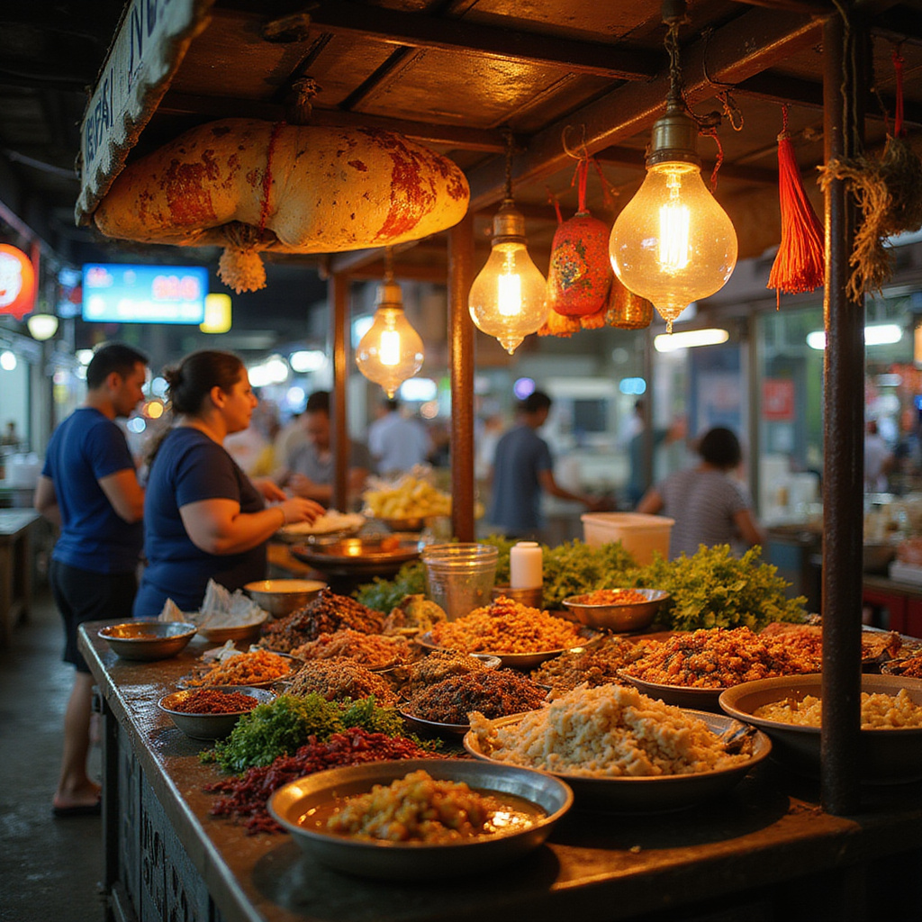 Tradycyjne tajskie dania serwowane na ulicach Phuket, pełne kolorów i przypraw