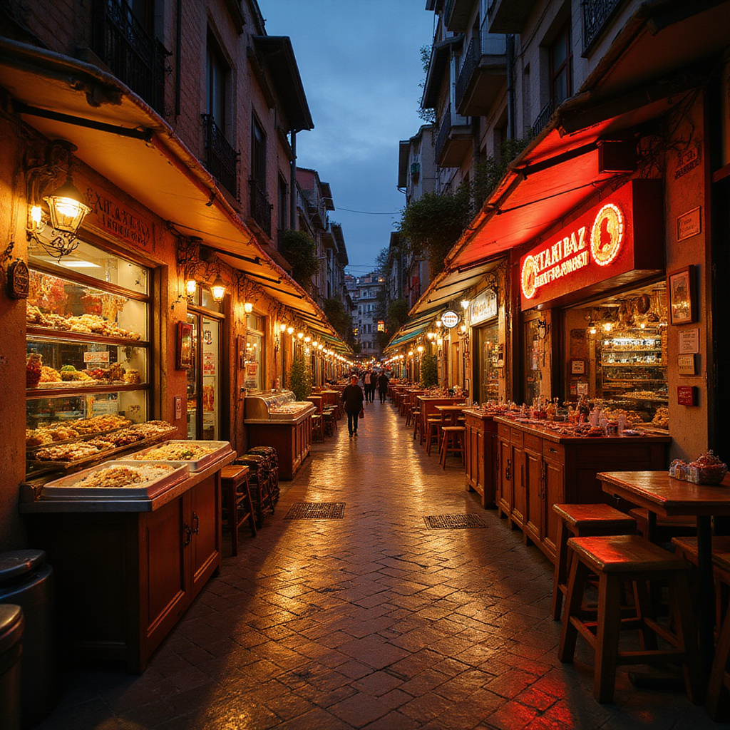Ulica w Ankarze z tradycyjnymi restauracjami i aromatami tureckiej kuchni