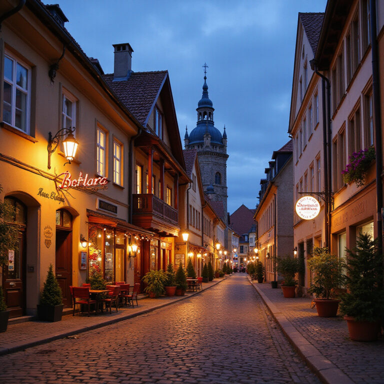 Ulica w Ołomuńcu z tradycyjnym browarem w tle, piwne tradycje Czech