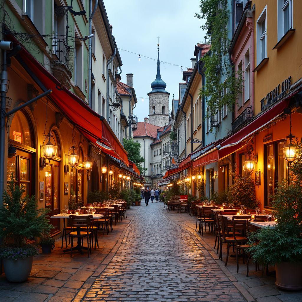 Ulica w Ostrawie z restauracjami i kawiarniami, lokalne jedzenie