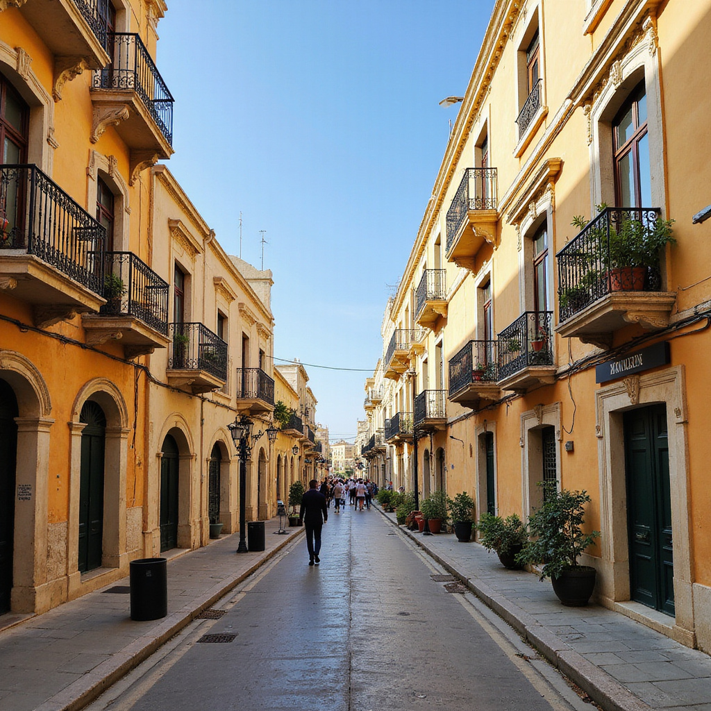 Senglea po odbudowie - widok na ulice i zabytkowe budynki w okolicach Grand Harbour