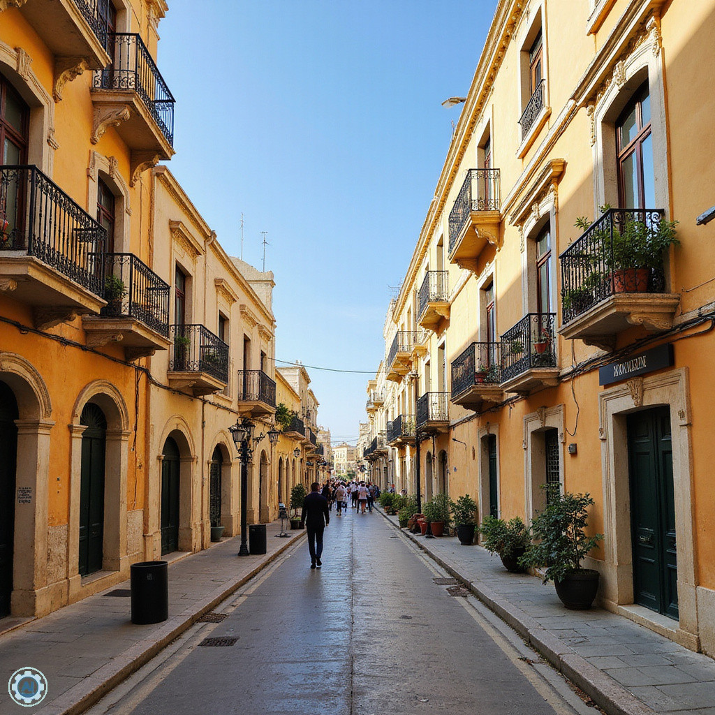 Senglea po odbudowie - widok na ulice i zabytkowe budynki w okolicach Grand Harbour